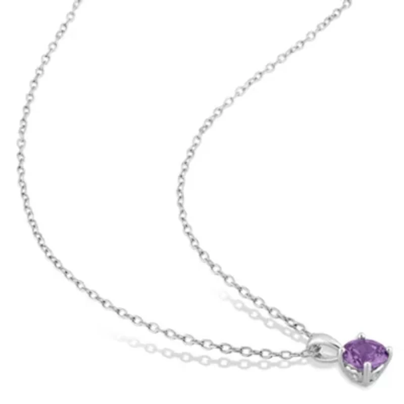Lab Created Simulated Alexandrite Pendant with Chain and Earrings 2-Piece Set in Sterling Silver