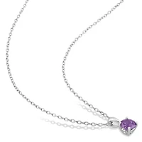 Lab Created Simulated Alexandrite Pendant with Chain and Earrings 2-Piece Set in Sterling Silver