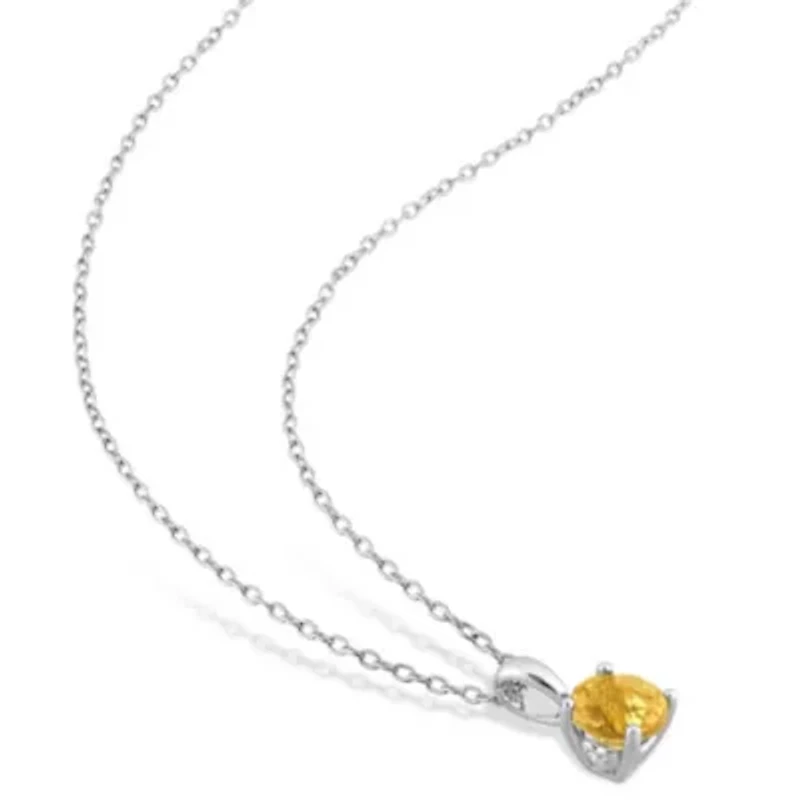 Citrine Pendant with Chain and Earrings 2-Piece Set in Sterling Silver