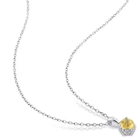 Citrine Pendant with Chain and Earrings 2-Piece Set in Sterling Silver