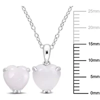 Opal Pendant with Chain and Earrings 2-Piece Set in Sterling Silver