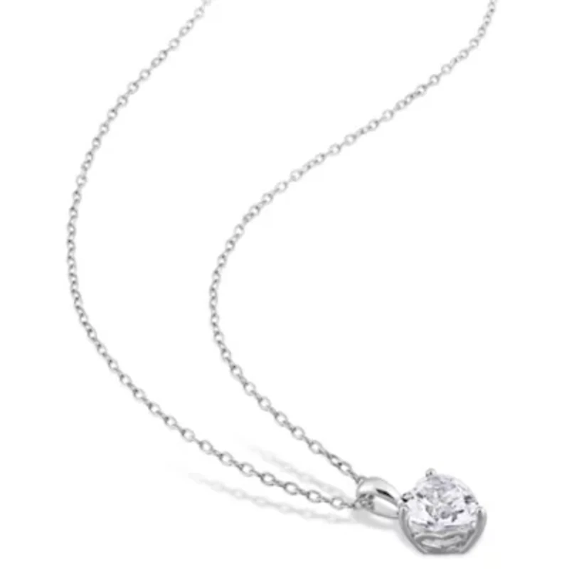 Lab Created Created White Sapphire Pendant with Chain and Earrings 2-Piece Set in Sterling Silver