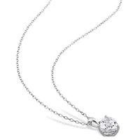 Lab Created Created White Sapphire Pendant with Chain and Earrings 2-Piece Set in Sterling Silver