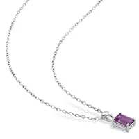 Lab Created Simulated Alexandrite Pendant with Chain and Earrings 2-Piece Set in Sterling Silver