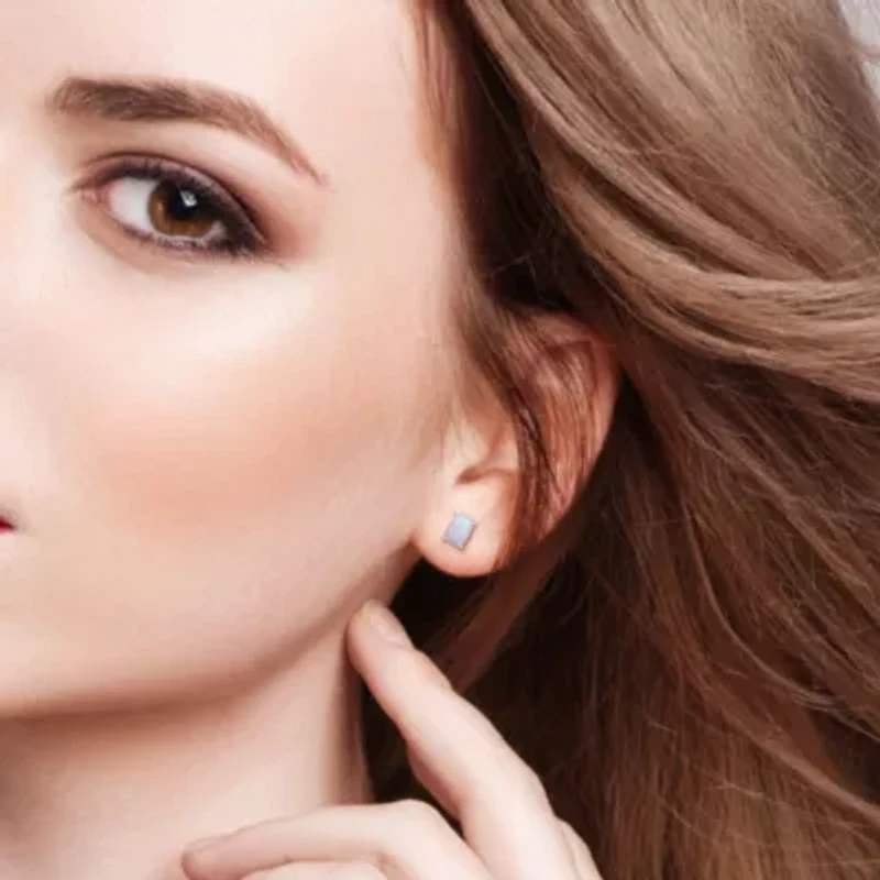 Lab Created Created Opal Pendant with Chain and Earrings 2-Piece Set in Sterling Silver