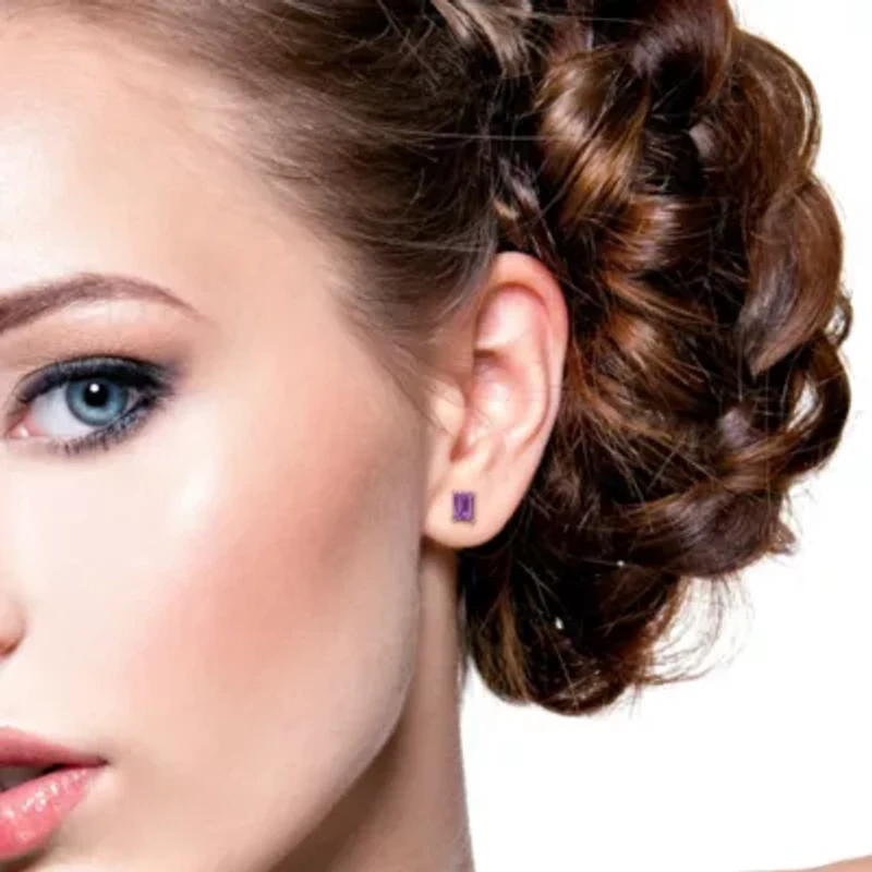 Amethyst Pendant with Chain and Earrings 2-Piece Set in Sterling Silver