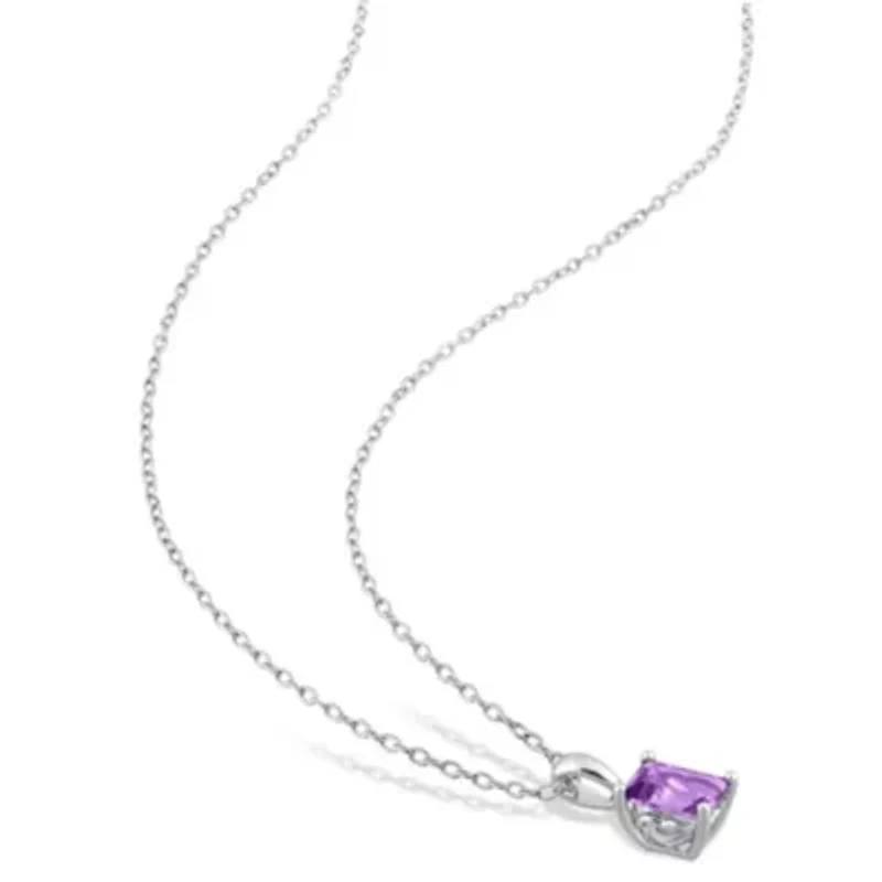 Amethyst Pendant with Chain and Earrings 2-Piece Set in Sterling Silver