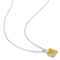 Citrine Pendant with Chain and Earrings 2-Piece Set in Sterling Silver