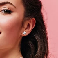 Lab Created Created White Sapphire Pendant with Chain and Earrings 2-Piece Set in Sterling Silver