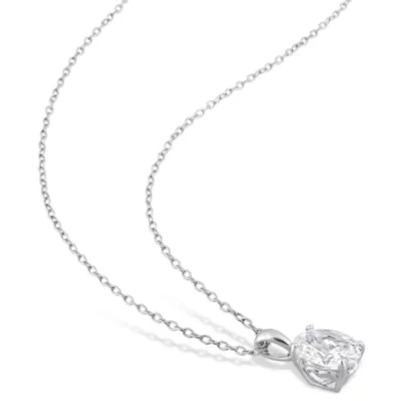 Lab Created Created White Sapphire Pendant with Chain and Earrings 2-Piece Set in Sterling Silver