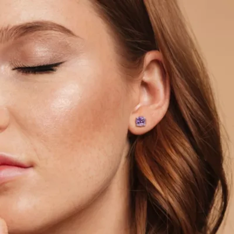 Amethyst Pendant with Chain and Earrings 2-Piece Set in Sterling Silver