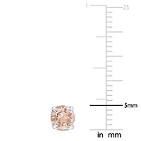 Morganite Solitaire Stud Earrings in 10K White Gold