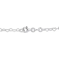 Children Multi-Color Enamel Ladybug Charms Heart Link Bracelet in Sterling Silver