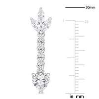 Lab Created Created White Sapphire Drop Earrings in Sterling Silver