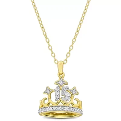 Lab Created Created White Sapphire Pendant with Chain in Sterling Silver