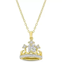 Lab Created Created White Sapphire Pendant with Chain in Sterling Silver