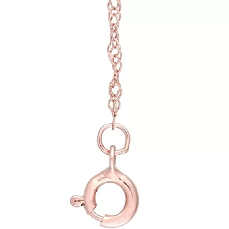 1.05 ct. t.w. Black and White Diamond Swirl Necklace in 10K Rose Gold