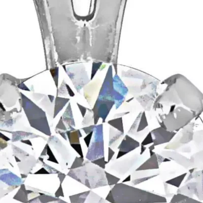 Lab Grown Diamond Solitaire Pendant With Chain in 14k White Gold- 17 in