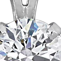 Lab Grown Diamond Solitaire Pendant With Chain in 14k White Gold- 17 in