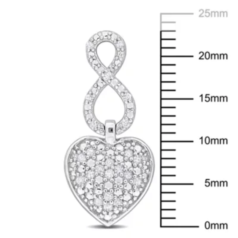 1/4 CT TW Diamondd Heart Infinity Earrings in Sterling Silver