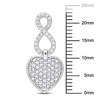 1/4 CT TW Diamondd Heart Infinity Earrings in Sterling Silver