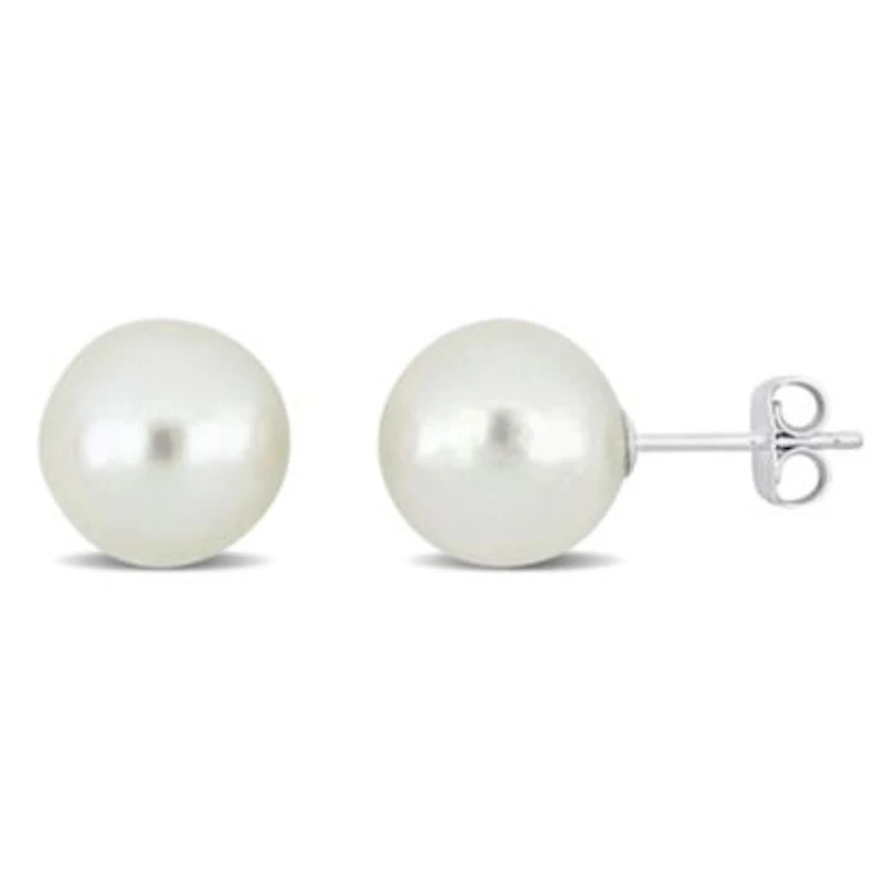 11-12MM Freshwater Cultured Edison Pearl Stud Earrings in Sterling Silver