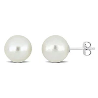 11-12MM Freshwater Cultured Edison Pearl Stud Earrings in Sterling Silver