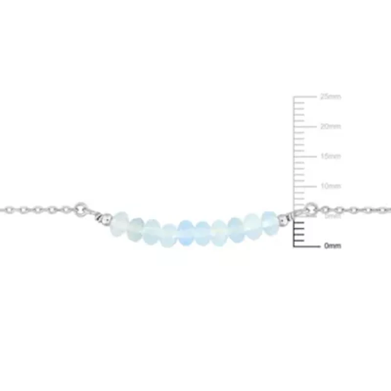 Aquamarine Bead Bracelet in Sterling Silver