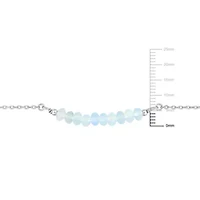 Aquamarine Bead Bracelet in Sterling Silver