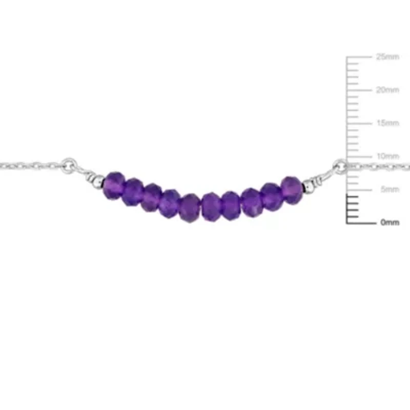 Amethyst Bead Bracelet in Sterling Silver