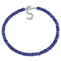 Blue Sapphire Beaded Bracelet in Sterling Silver