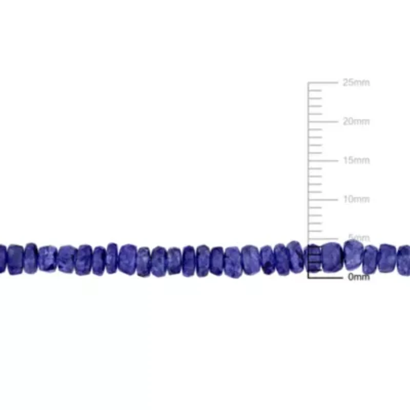 Blue Sapphire Beaded Bracelet in Sterling Silver