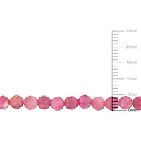Pink Tourmaline Beaded Bracelet in Rose Plated Sterling Silver