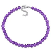Amethyst Facetted Bead Bracelet in Sterling Silver