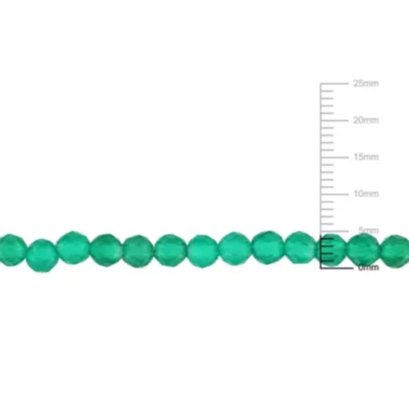 Green Onyx Facetted Bead Bracelet in Yellow Plated Sterling Silver