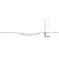 3.5-4mm Freshwater Cultured Pearl Bolo Bar Bracelet in Sterling Silver