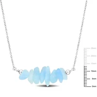 Aquamarine Bead Necklace in Sterling Silver