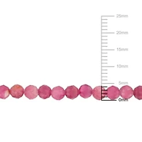 Pink Tourmaline Bead Necklace in Rose Plated Sterling Silver