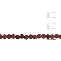 Garnet Facetted Bead Necklace in Yellow Plated Sterling Silver