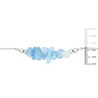Aquamarine Bead Bracelet in Sterling Silver