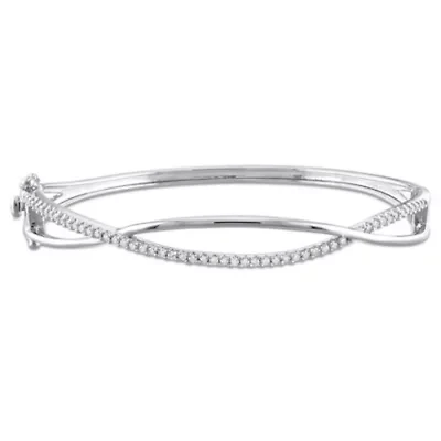 Lab Created Created Moissanite Bangle in Sterling Silver