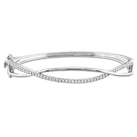 Lab Created Created Moissanite Bangle in Sterling Silver