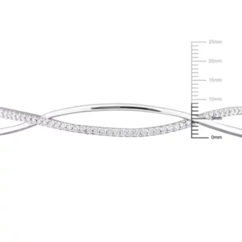 Lab Created Created Moissanite Bangle in Sterling Silver