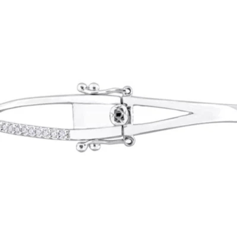 Lab Created Created Moissanite Bangle in Sterling Silver