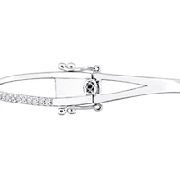 Lab Created Created Moissanite Bangle in Sterling Silver