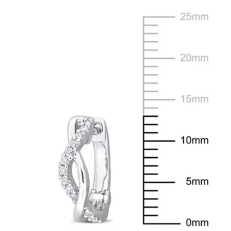 Lab Created Created Moissanite Hoop Earrings in Sterling Silver