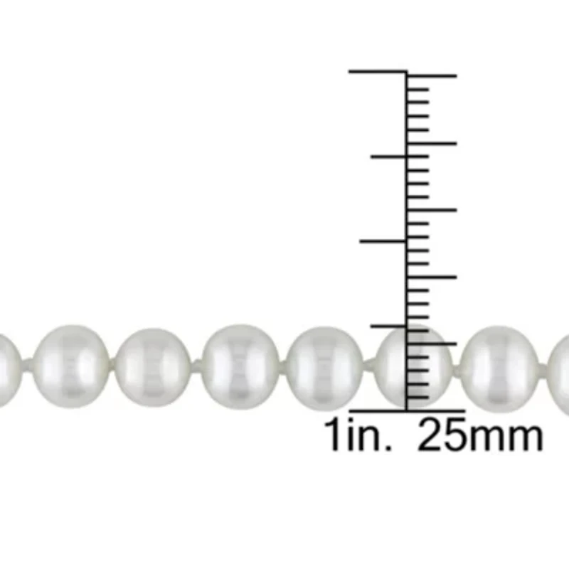 6-6.5mm Freshwater Cultured Pearl Bracelet with 14K Yellow Gold Fisheye Clasp