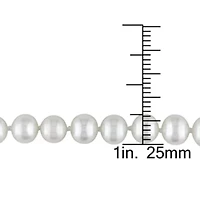 6-6.5mm Freshwater Cultured Pearl Bracelet with 14K Yellow Gold Fisheye Clasp