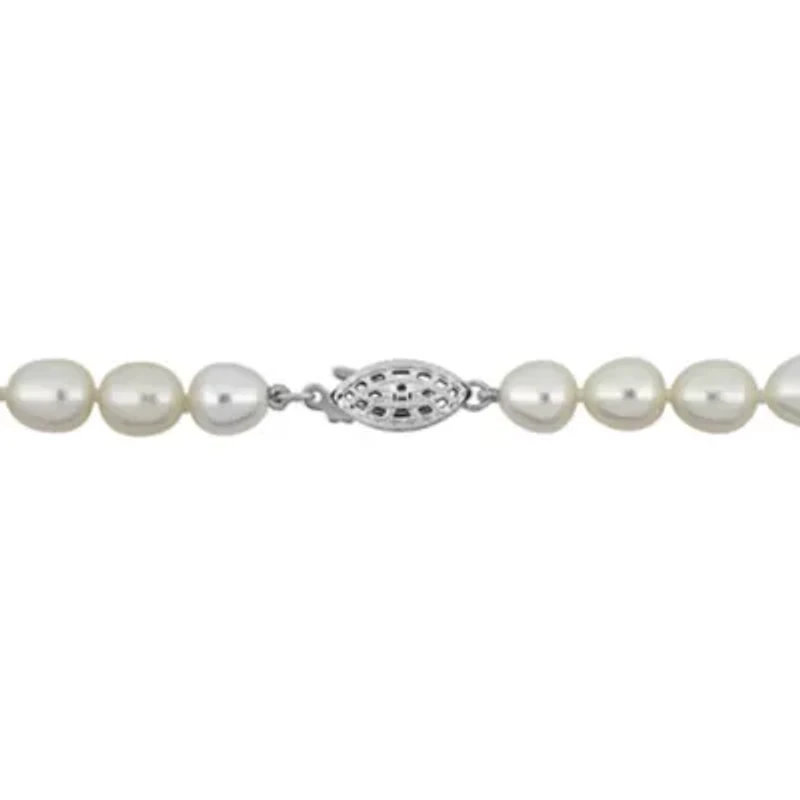 6-7mm Multi-Color Freshwater Cultured Pearl Necklace with Sterling Silver Fisheye Clasp