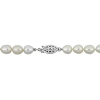 6-7mm Multi-Color Freshwater Cultured Pearl Necklace with Sterling Silver Fisheye Clasp